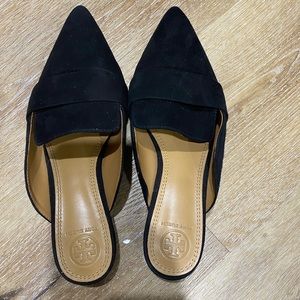 Tory Burch Black Suede Mules